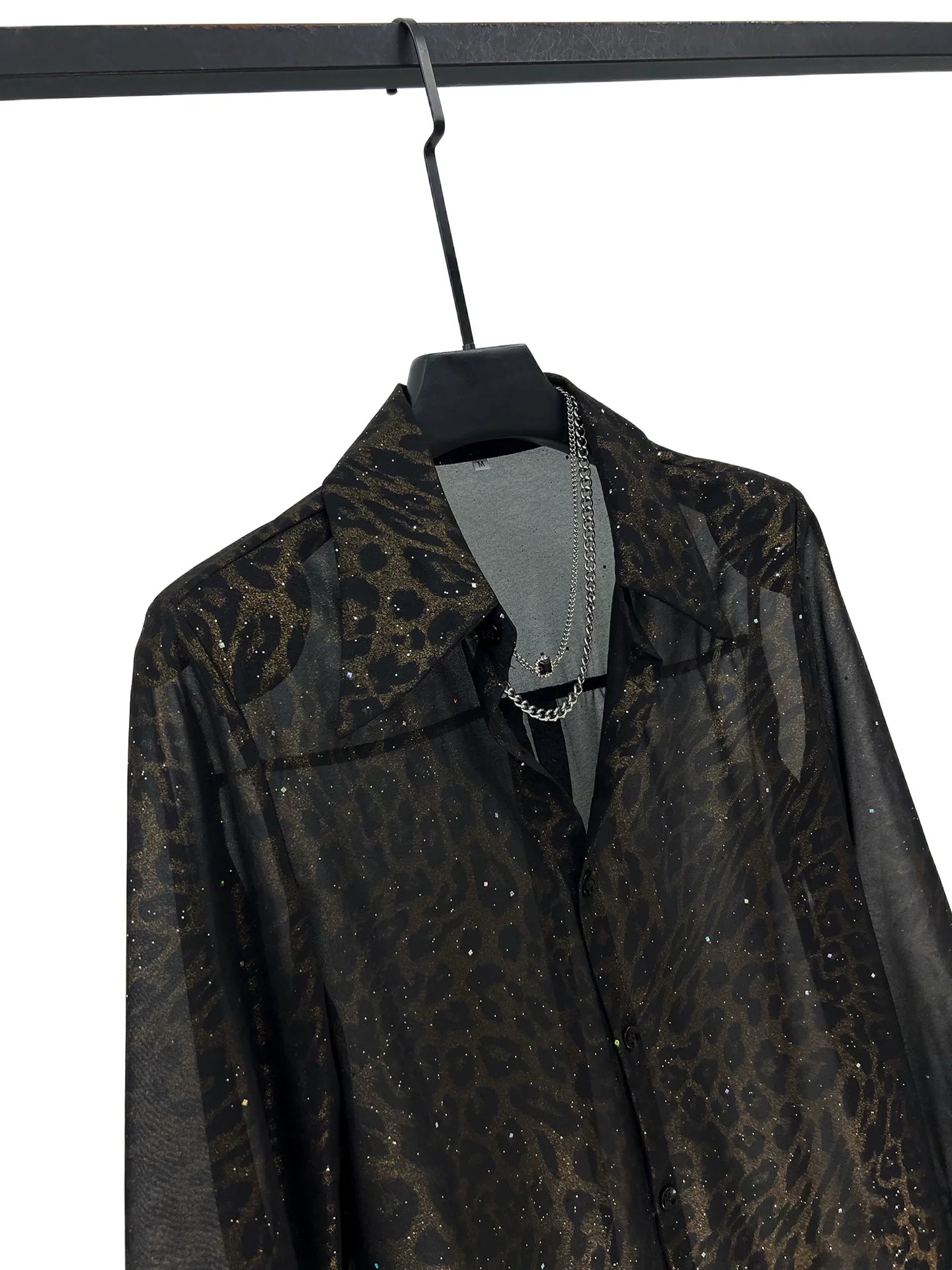 Leopard Print Mesh Quick-Drying Shirt