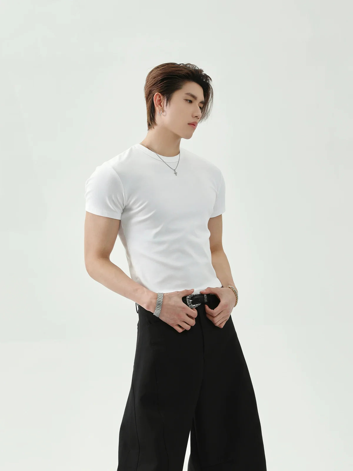 Round Neck Slim Fit Short Sleeve T-shirt