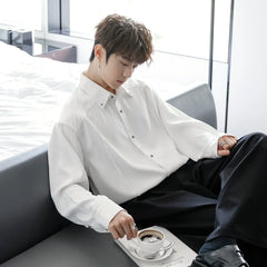 Basic Long-Sleeve Button-Up Shirt