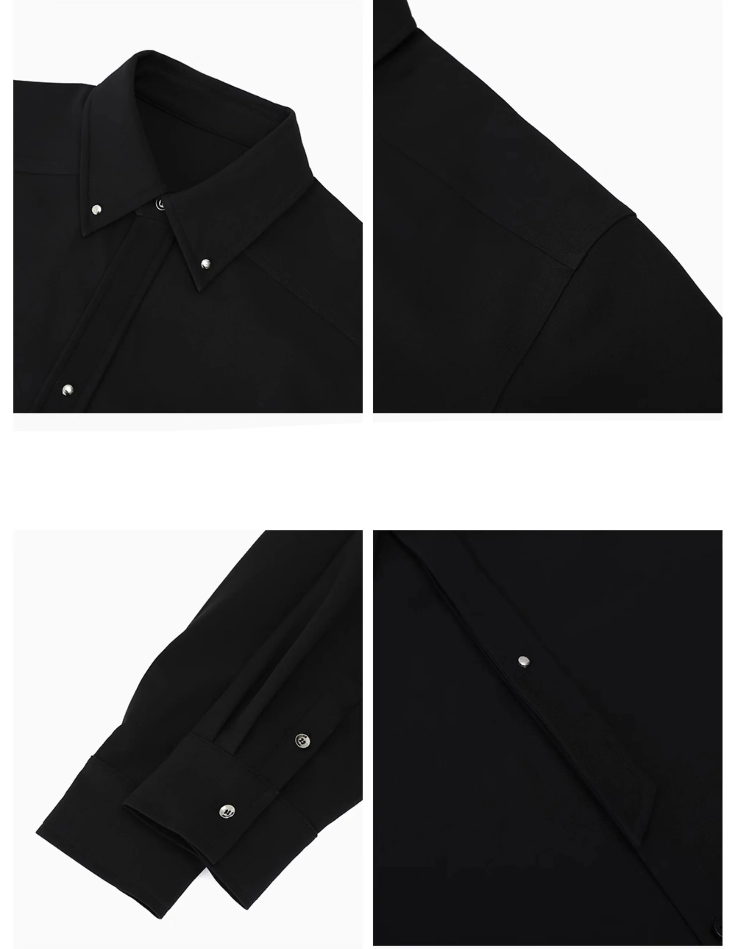Solid Color Button-Down Shirt