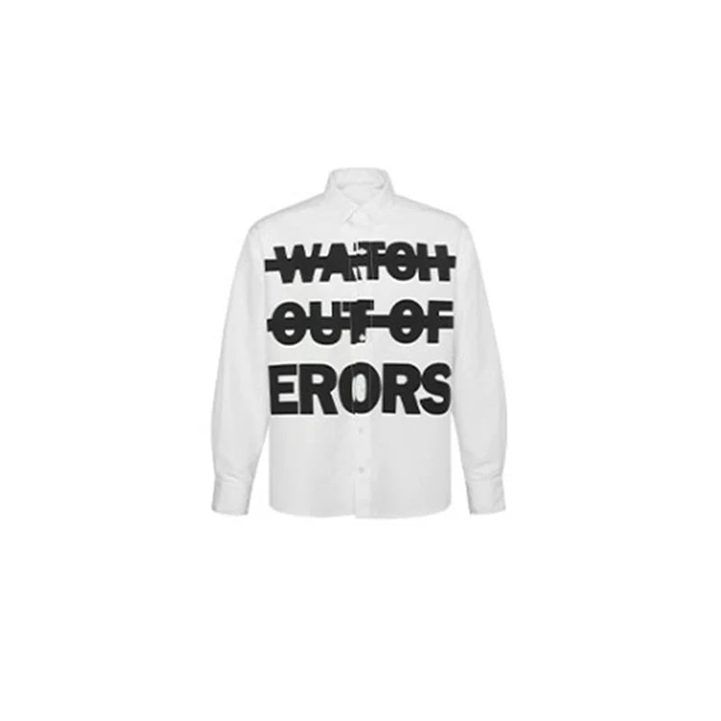 Letter Print Long Sleeve Casual Shirt