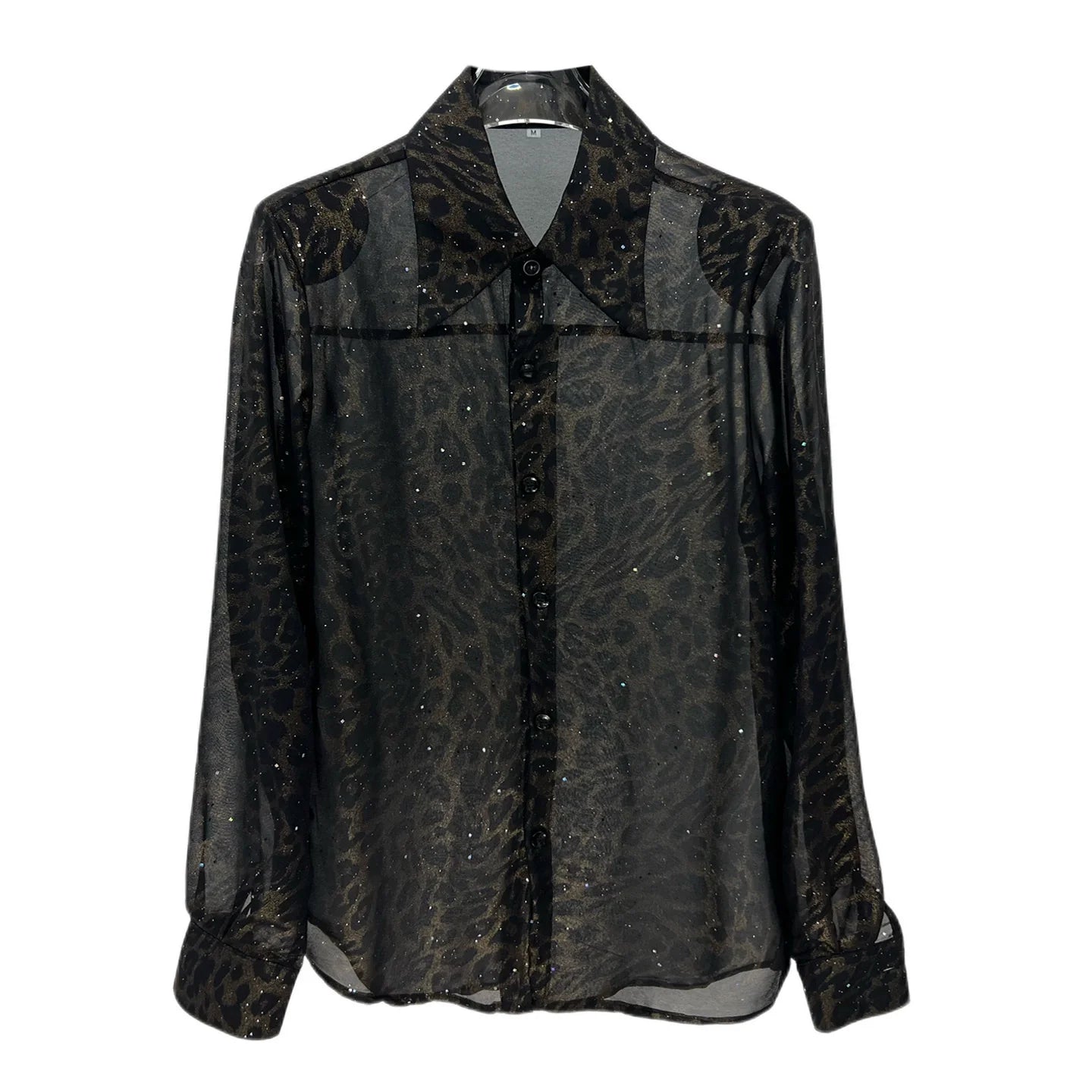 Leopard Print Mesh Quick-Drying Shirt