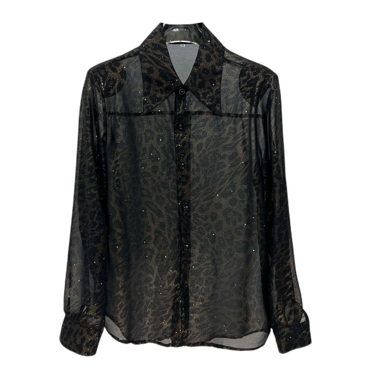 Leopard Print Mesh Quick-Drying Shirt