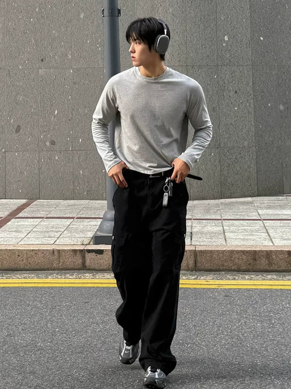 Slim Fit Crew Neck Long Sleeve Pullover