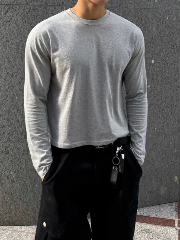 Slim Fit Crew Neck Long Sleeve Pullover