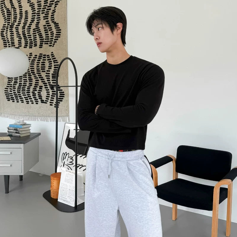 Slim Fit Crew Neck Long Sleeve Pullover