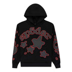 Sp5der Beluga Outline Hoodie Black Red