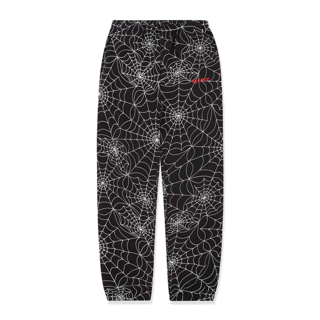 Sp5der Embroidered Black AOP Sweatpants