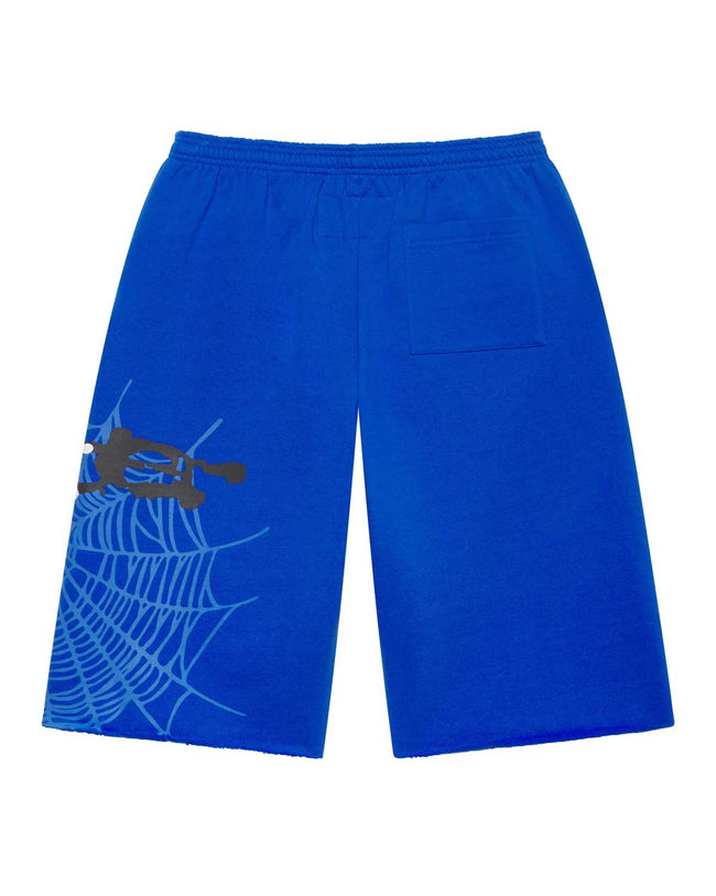 Sp5der Heavy Web Long Shorts Tory Blue Main Image