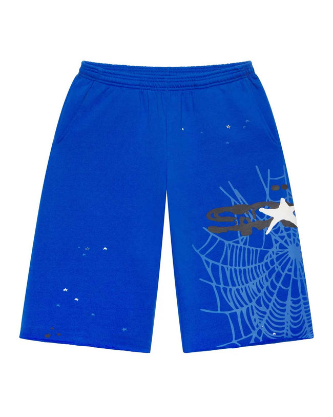 Sp5der Heavy Web Long Shorts Tory Blue Hover Image
