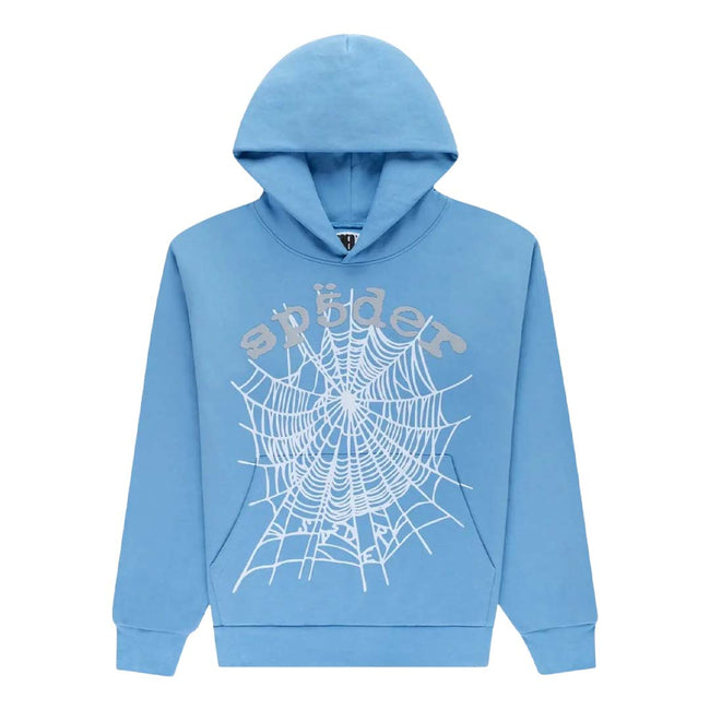 Sp5der OG Web V2 Hoodie 'Dusty Blue' Hover Image