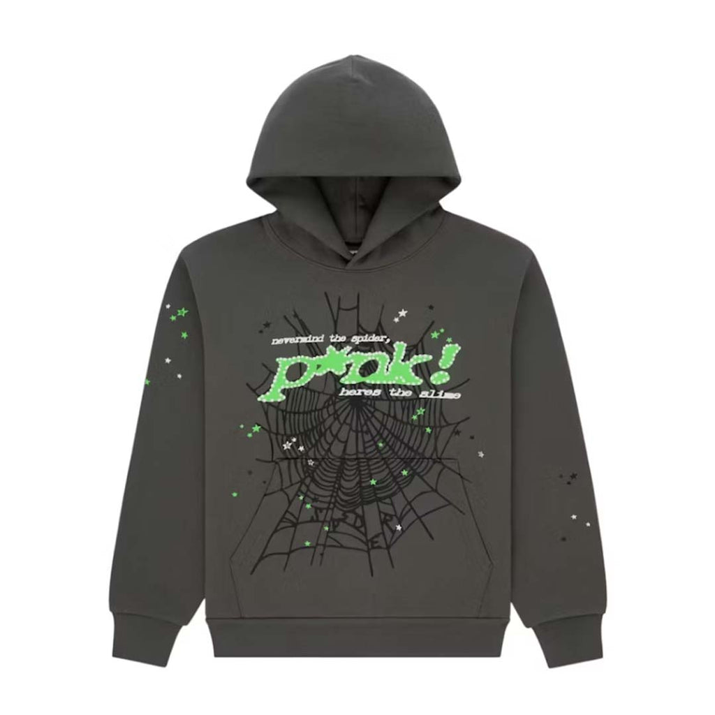 Sp5der Punk V2 Slate Grey Green Hoodie