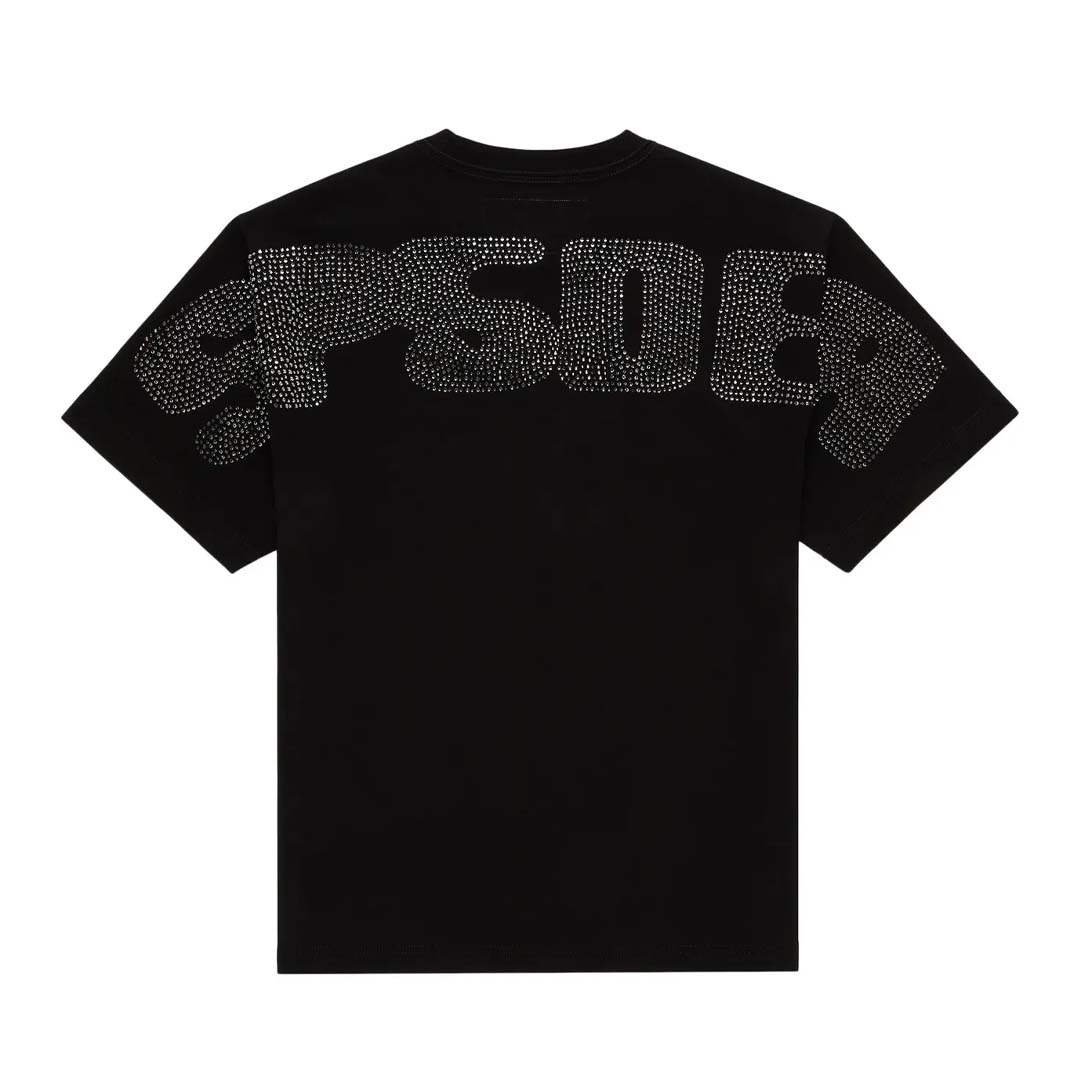 Sp5der Rhinestone Silk Web Tee Black