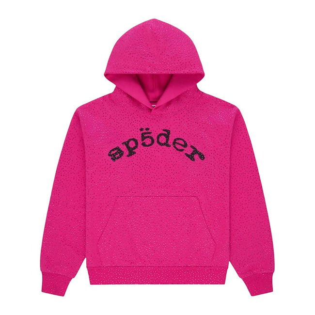 Sp5der Worldwide AOP Webstone Hoodie Pink Hover Image